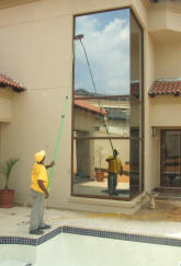 Corner window next to pool